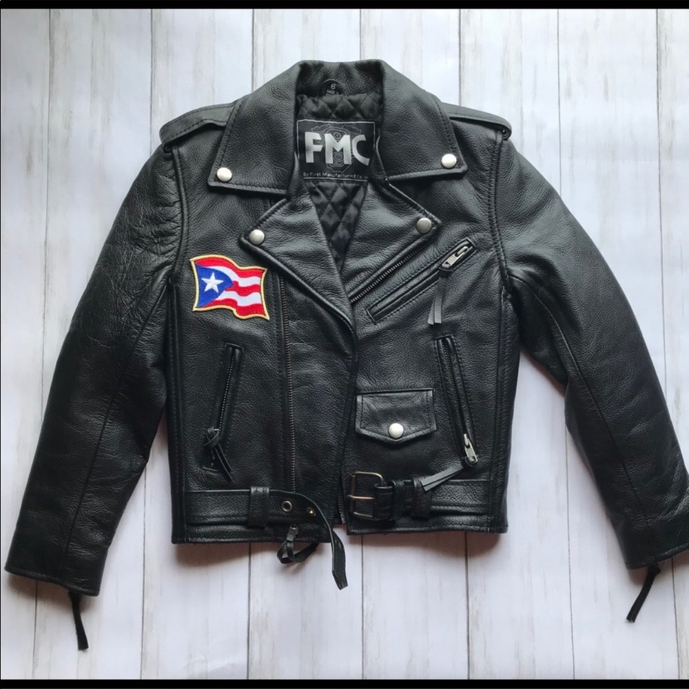 FMC Boys Leather Motorcycle Jacket Puerto Rico